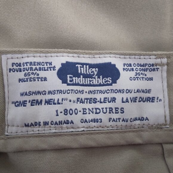 Tilley Endurables | Khaki Elastic Waist Cotton Blend Pants | Size 16 - Picture 6 of 10